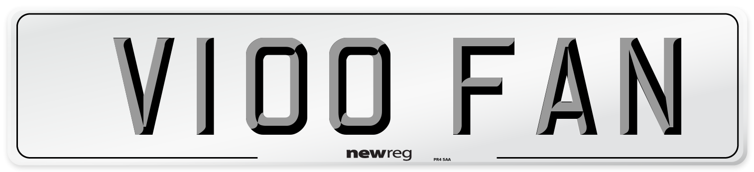 V100 FAN Number Plate from New Reg